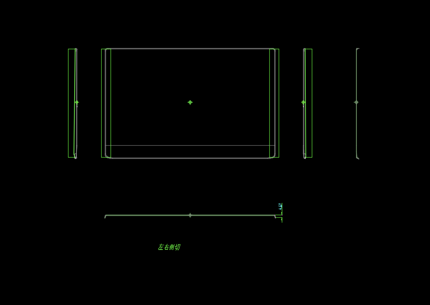 14寸笔记本A壳冲压左右侧切模具设计图